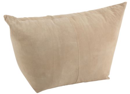 Pouf bas cuir beige Hiachi L 80 cm