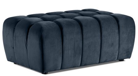 Pouf capitonné en velours LARKO