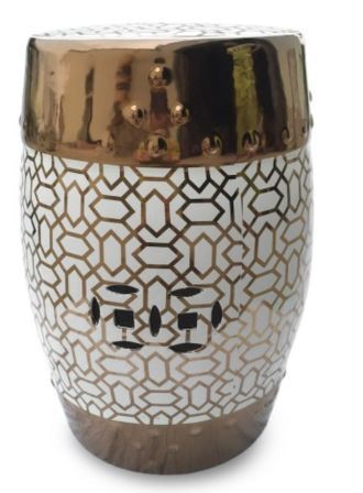 Pouf céramique marron et doré Mozzak
