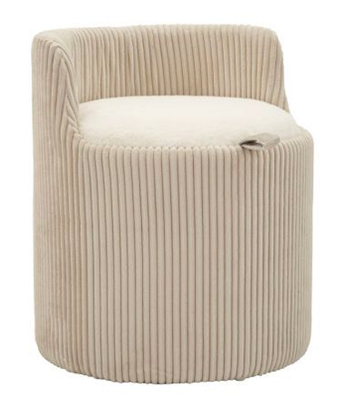 Pouf de coiffeuse dublino avec rangement, ø 47 x 53 cm