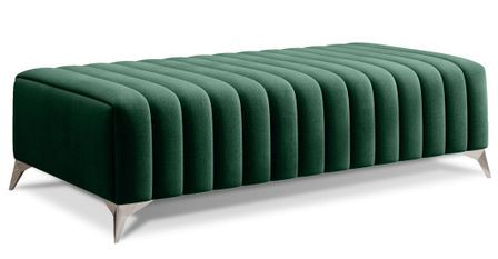 Pouf design velours avec pieds en acier chromé LOZA