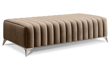 Pouf design velours avec pieds en acier chromé LOZA