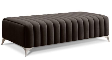 Pouf design velours avec pieds en acier chromé LOZA