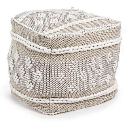 Pouf en coton avec motifs bicolore Vera - Lot de 2
