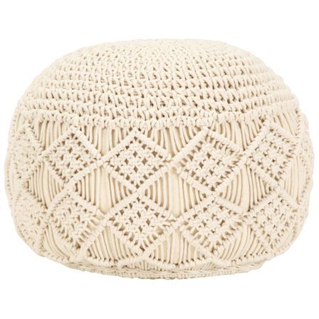 Pouf fait à la main en macramé 45 x 30 cm Coton 2