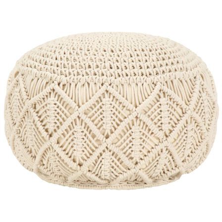 Pouf fait à la main en macramé 45 x 30 cm Coton