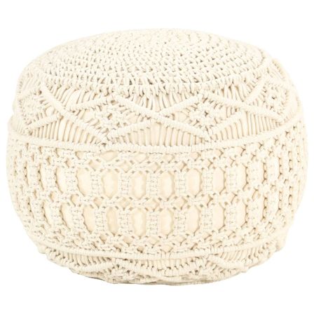 Pouf fait à la main en macramé 45x30 cm Coton 2