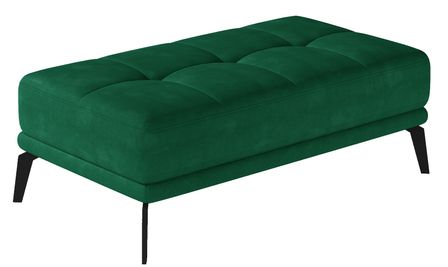 Pouf moderne velours capitonné et pieds métal noir TORPILLE