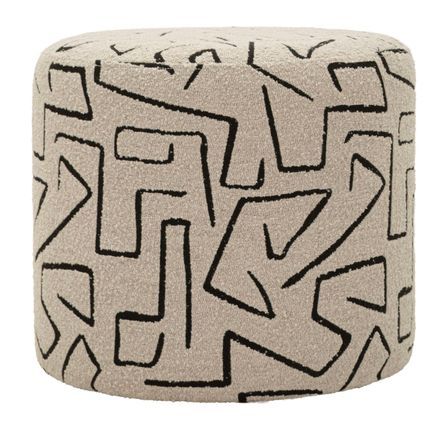 Pouf Nairobi design graphique siège d’appoint décoratif