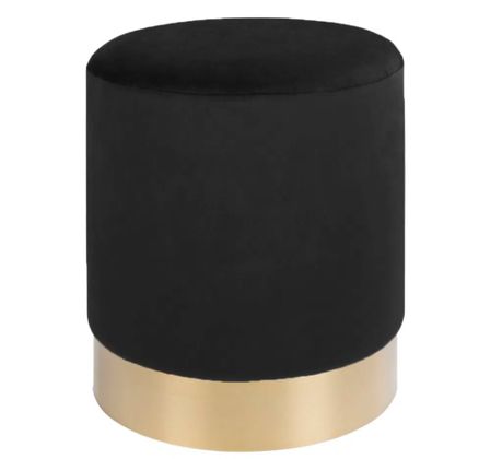 Pouf rond MYLA – Velours & base laiton