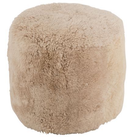 Pouf rond peau de mouton crème Mélodie D 57 cm