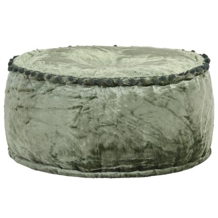 Pouf Rond Velours 40 x 20 cm Vert