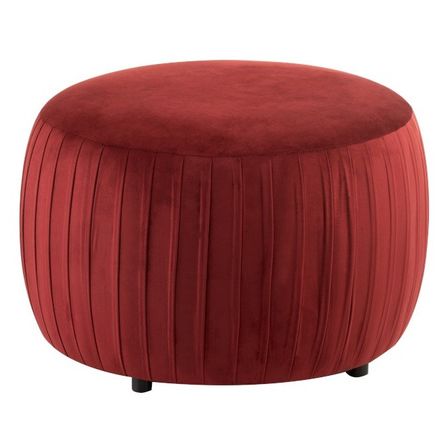 Pouf rond velours bordeaux Winno