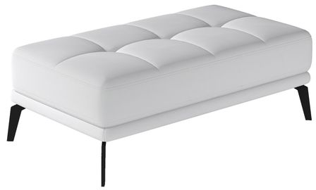 Pouf tissu simili cuir blanc Torpille 140 cm