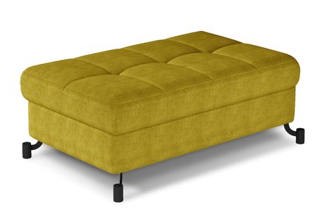 Pouf tissu matelassé avec coffre de rangement LORI