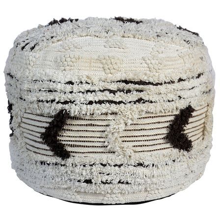 Pouf tissu noir et blanc Tonnia