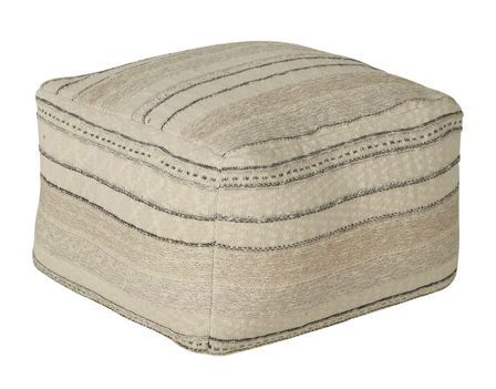 Pouf tricot beige Jaden