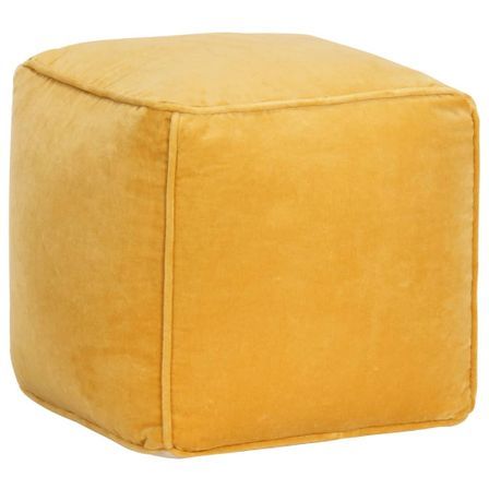 Pouf Velours de coton 40 x 40 x 40 cm Jaune