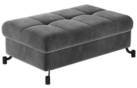 Pouf velours matelassé avec coffre de rangement LORI