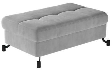 Pouf velours matelassé avec coffre de rangement LORI