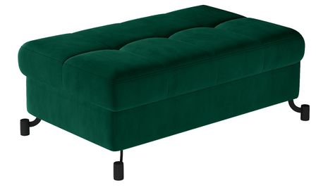 Pouf velours matelassé avec coffre de rangement LORI