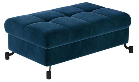 Pouf velours matelassé avec coffre de rangement LORI