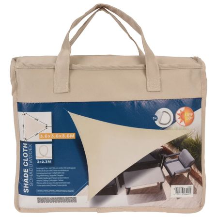 ProGarden Toile d'ombrage 3,6x3,6x3,6 m crème triangulaire