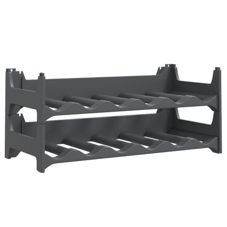 Range bouteilles empilable en polypropylène anthracite RANKA - 12 à 60 bouteilles