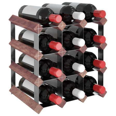 Range bouteilles en bois & acier KAVINO - 12, 20, 42, 72 ou 120 bouteilles