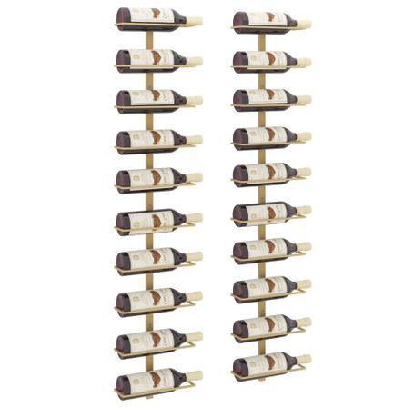Range-bouteilles mural en métal LIKO – 9 à 10 bouteilles par étagère