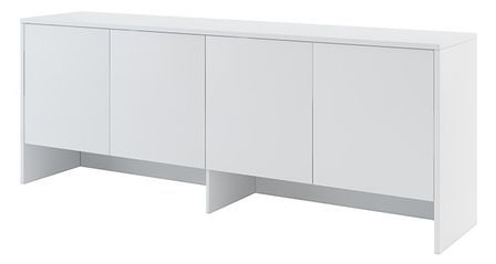 Rangement 4 portes pour lit escamotable horizontal 120 blanc mat Noby 211 cm