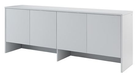 Rangement 4 portes pour lit escamotable horizontal 120 gris mat Noby 211 cm