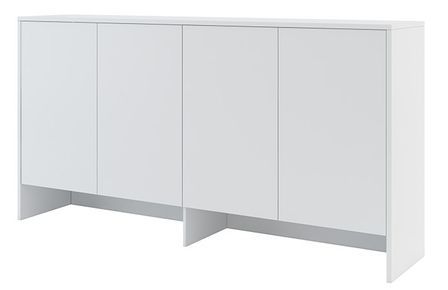 Rangement 4 portes pour lit escamotable horizontal 90 blanc mat Noby 211 cm