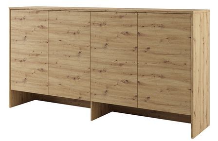 Rangement 4 portes pour lit escamotable horizontal 90 chêne artisan Noby 211 cm