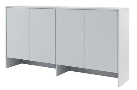 Rangement 4 portes pour lit escamotable horizontal 90 gris mat Noby 211 cm