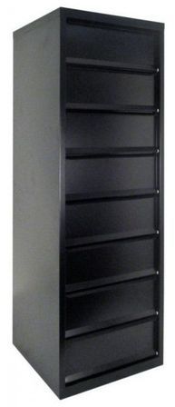 Rangement de bureau 8 tiroirs à clapets métal noir Kazy H 135 cm