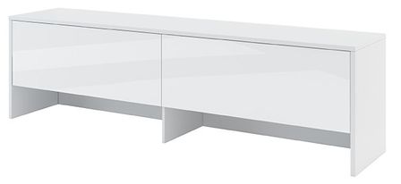 Rangement pour lit escamotable horizontal 140 blanc brillant Noby 211 cm