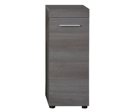 Rangement salle de bain 1 porte mélaminé chêne foncé Rune