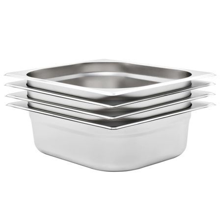 Récipients Gastronorm 4 pcs GN 1/2 100 mm Acier inoxydable