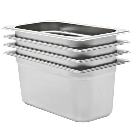 Récipients Gastronorm 4 pcs GN 1/3 150 mm Acier inoxydable