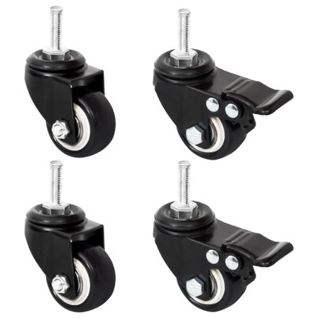 Roues pour jardinière 4 pcs noir 8x3,5x8 cm fer