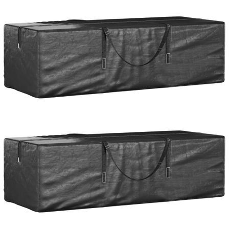 Sacs de rangement pour coussins de jardin 2 pcs noir