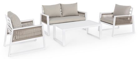 Salon d'extérieur en aluminium avec coussins bicolore Carry