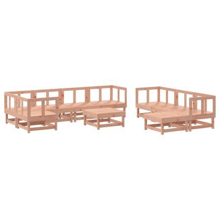 Salon de jardin 10 pcs bois massif douglas