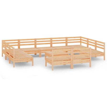 Salon de jardin 12 pcs Bois de pin massif 52