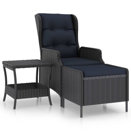 Salon de jardin 2 pcs avec coussins Résine tressée Gris foncé