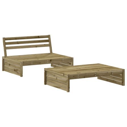 Salon de jardin 2 pcs bois de pin imprégné