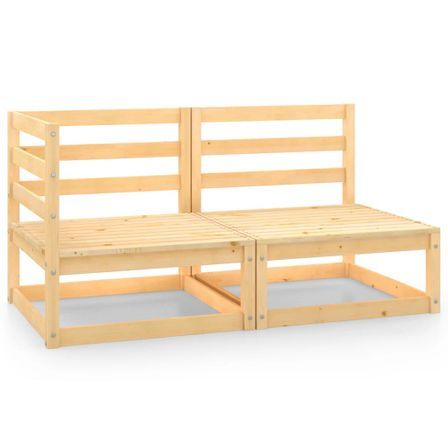 Canapés de jardin 2 pcs Bois de pin massif