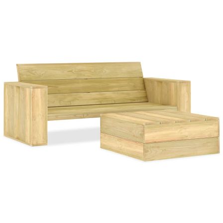 Salon de jardin 3 pcs Bois de pin imprégné 3