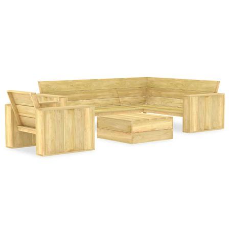Salon de jardin 3 pcs Bois de pin imprégné